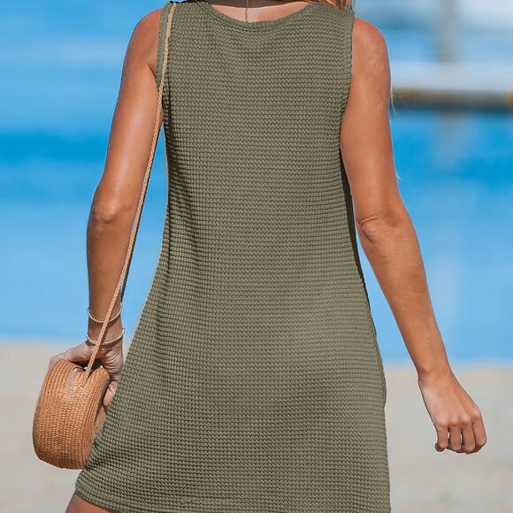 Cupshe Waffle Knit Hem Twist Cover-Up - Picture 2 of 4